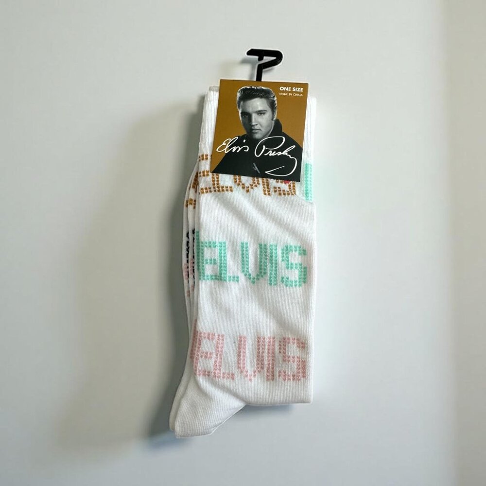 ELVIS Presley Women's Licensed Multicolor Logo Crew Socks NEW NWT